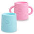 PopYum Silicone Training Cup 2-Pack for Baby and Toddler, handles, BPA Free, self feeding training, tumbler (orchid pink and sky blue) - PopYum