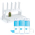 PopYum 9 oz Blue Formula Making Baby Bottle 3-Pack with White Drying Rack Bundle - PopYum