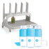 PopYum 9 oz Blue Formula Making Baby Bottle 3-Pack with Gray Drying Rack Bundle - PopYum