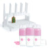 PopYum 9 oz Pink Formula Making Baby Bottle 3-Pack with White Drying Rack Bundle - PopYum