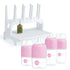 PopYum Pink Formula Making Baby Bottle Set 4-Pack with White Drying Rack Bundle - PopYum