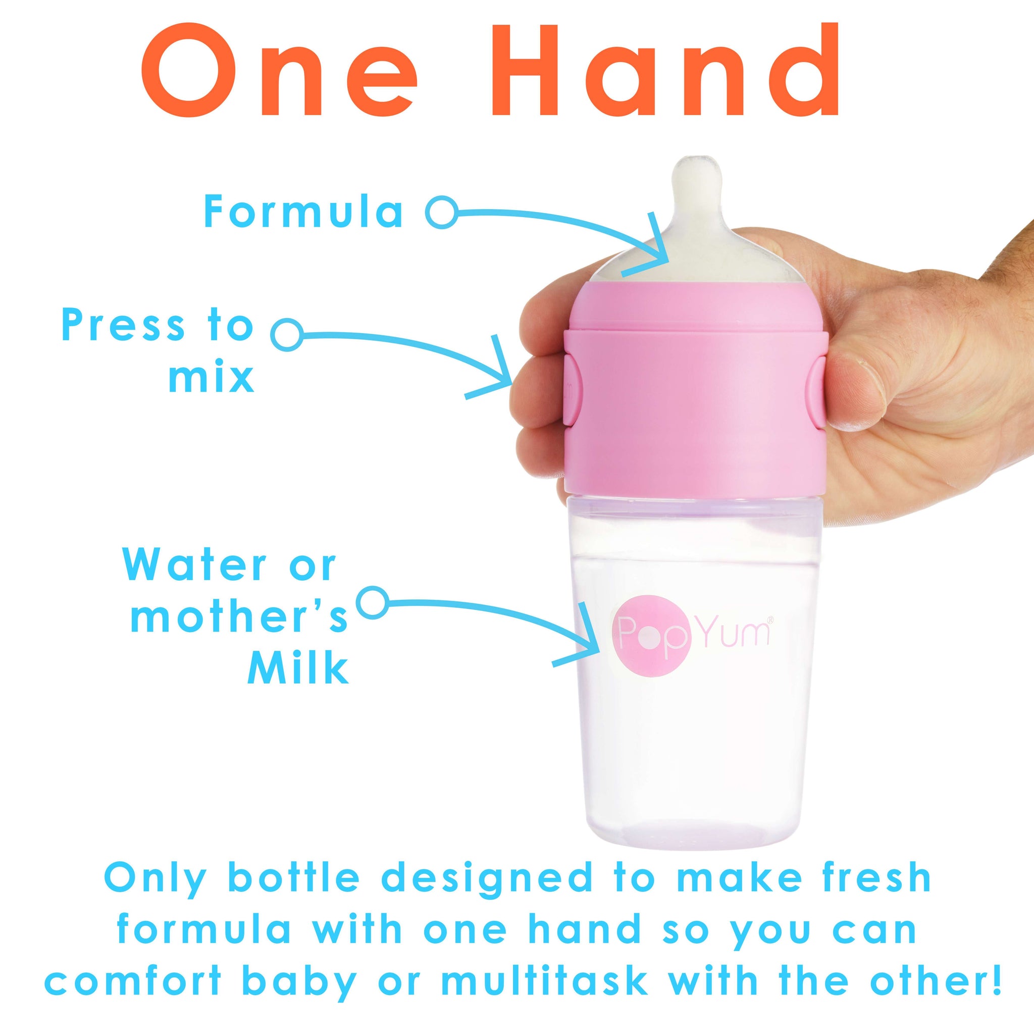 PopYum Anti-Colic Formula Making Baby Bottle, 3 pack, 9 oz, 270 ml