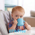 PopYum Silicone Training Cup 2-Pack for Baby and Toddler, handles, BPA Free, self feeding training, tumbler (sky blue and PopYum orange) - PopYum