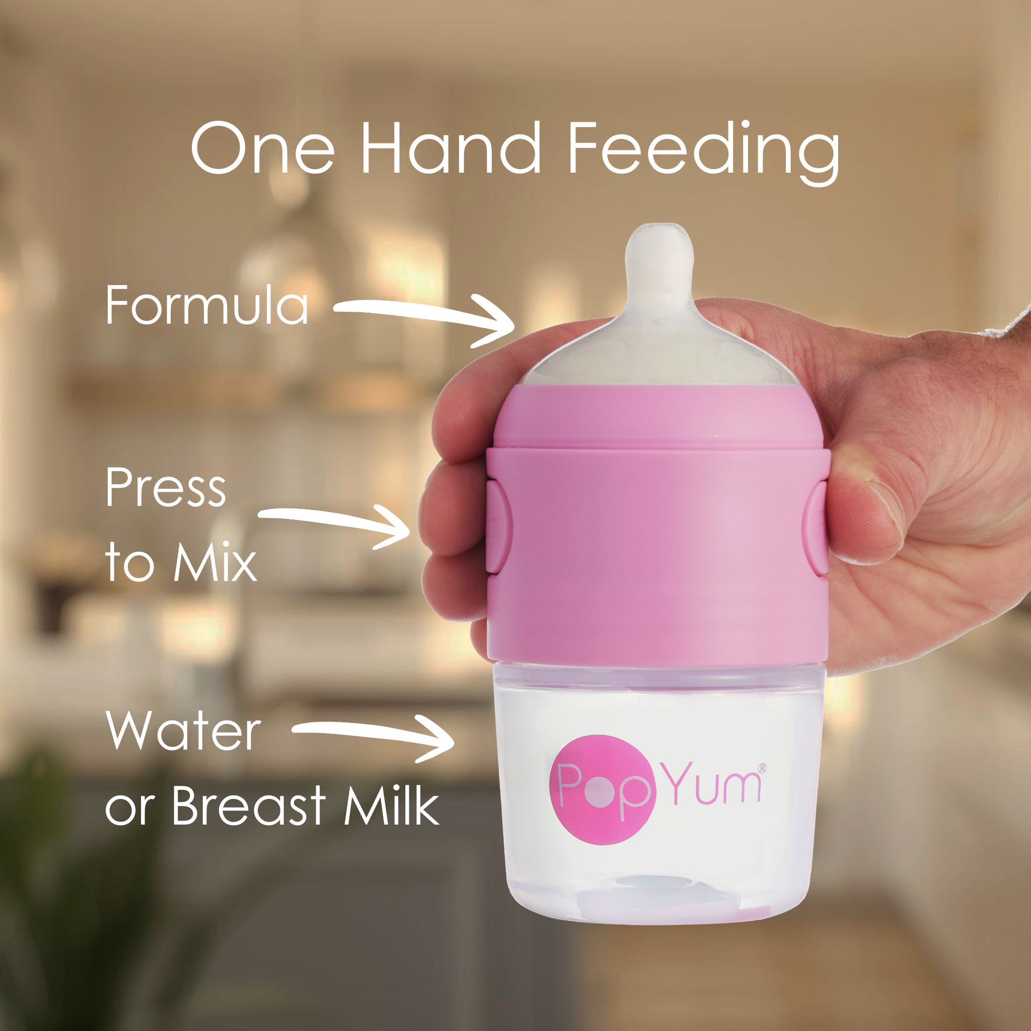 PopYum Pink 10 Piece Bundle: Bottle Set + 3 Nipple 2-Packs