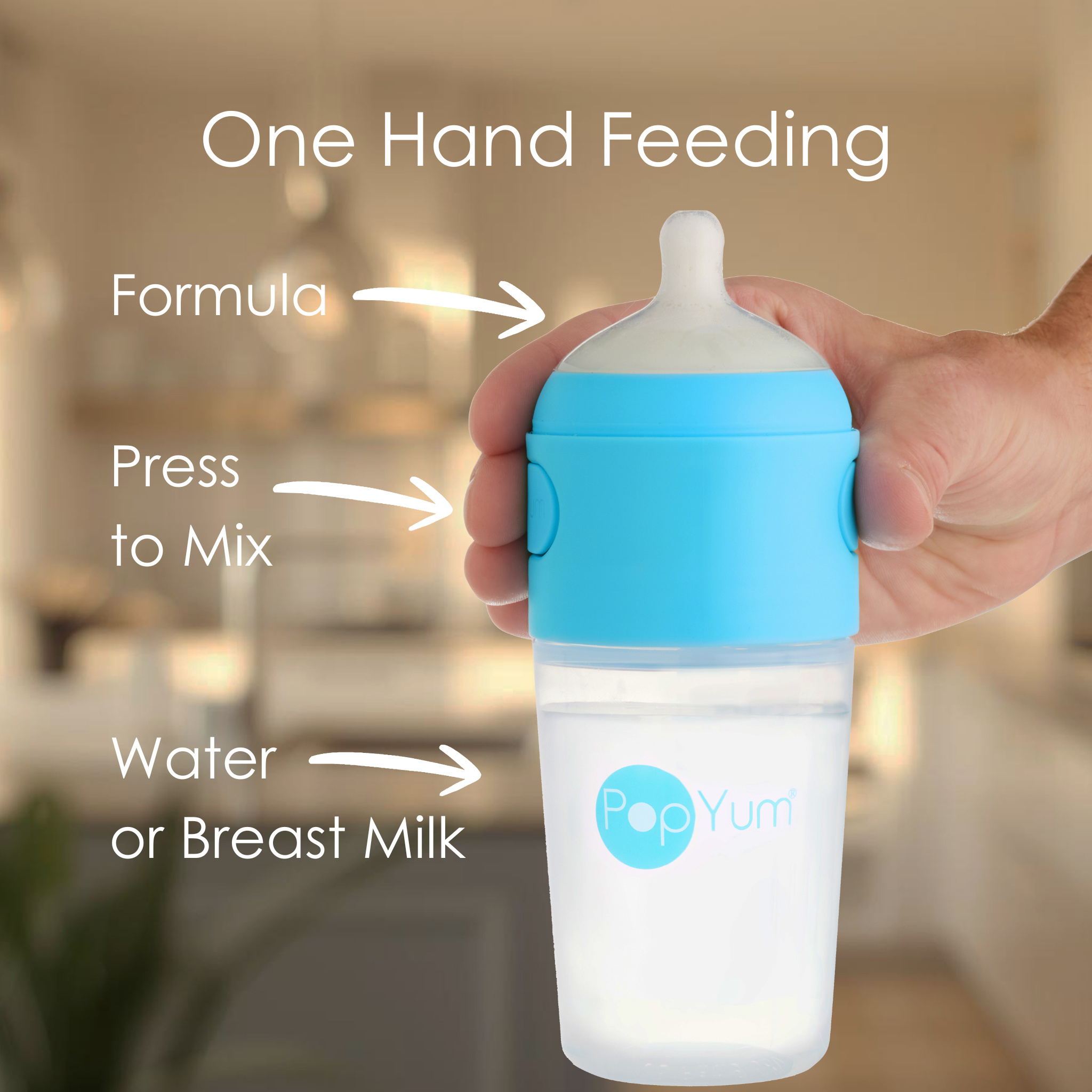 PopYum Blue 7 Piece Bundle: 9oz Bottle 3-Pack + 2 Nipple 2-Packs