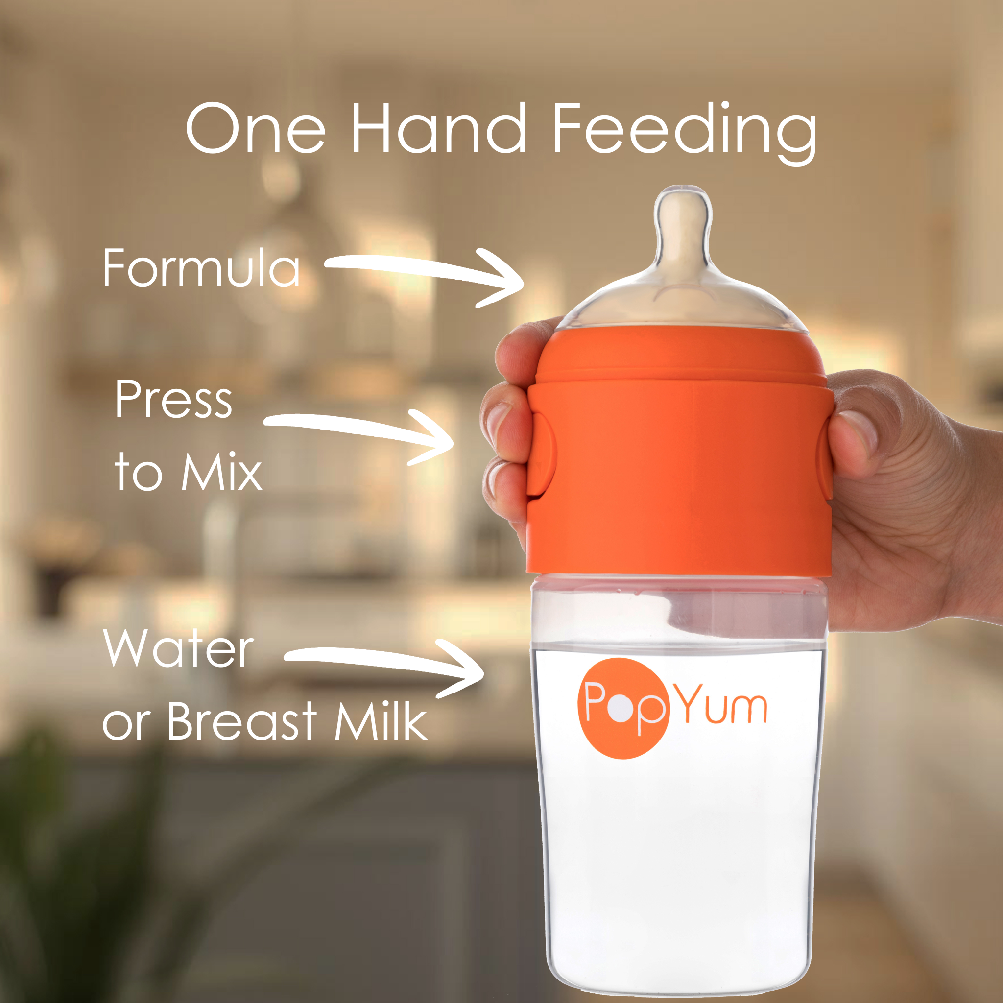 PopYum Orange 7 Piece Bundle: 9oz Bottle 3-Pack + 2 Nipple 2-Packs