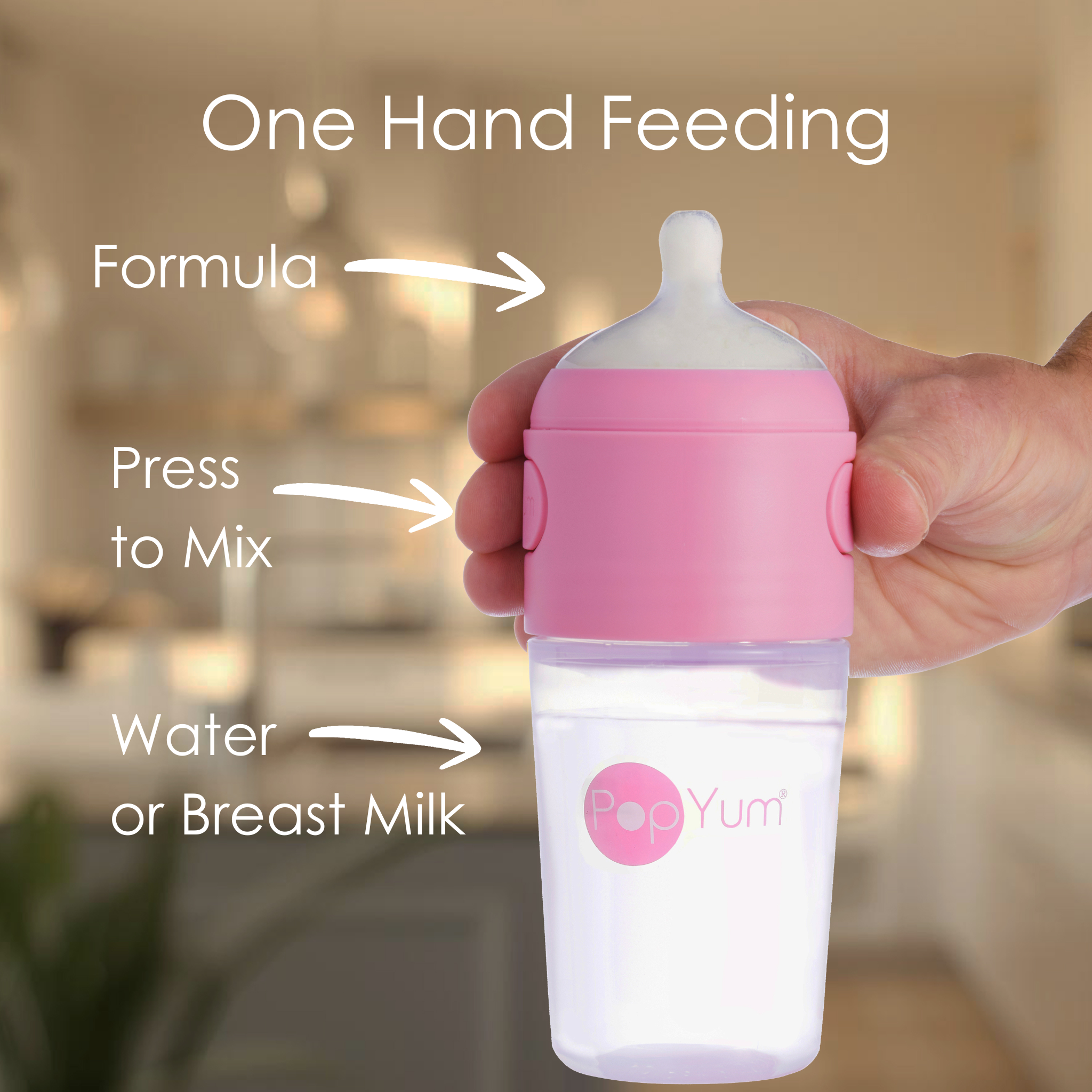 PopYum Pink 7 Piece Bundle: 9oz Bottle 3-Pack + 2 Nipple 2-Packs