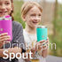 PopYum 13oz Insulated Stainless Steel Kids’ Cups with Lid and Straw, 2-Pack, Green & Pink, stackable, sippy, baby, child, toddler, tumbler - PopYum