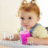 PopYum Silicone Training Cup with Straw Lid, 2-Pack for Baby, Infant and Toddler, Tumbler, Sippy, handles, 5 ounce (purple, pink) - PopYum
