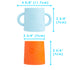 PopYum Silicone Training Cup 2-Pack for Baby and Toddler, handles, BPA Free, self feeding training, tumbler (sky blue and PopYum orange) - PopYum