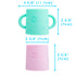 PopYum Silicone Training Cup 2-Pack for Baby and Toddler, handles, BPA Free, self feeding training, tumbler (mint green and pastel pink) - PopYum