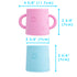 PopYum Silicone Training Cup 2-Pack for Baby and Toddler, handles, BPA Free, self feeding training, tumbler (orchid pink and sky blue) - PopYum