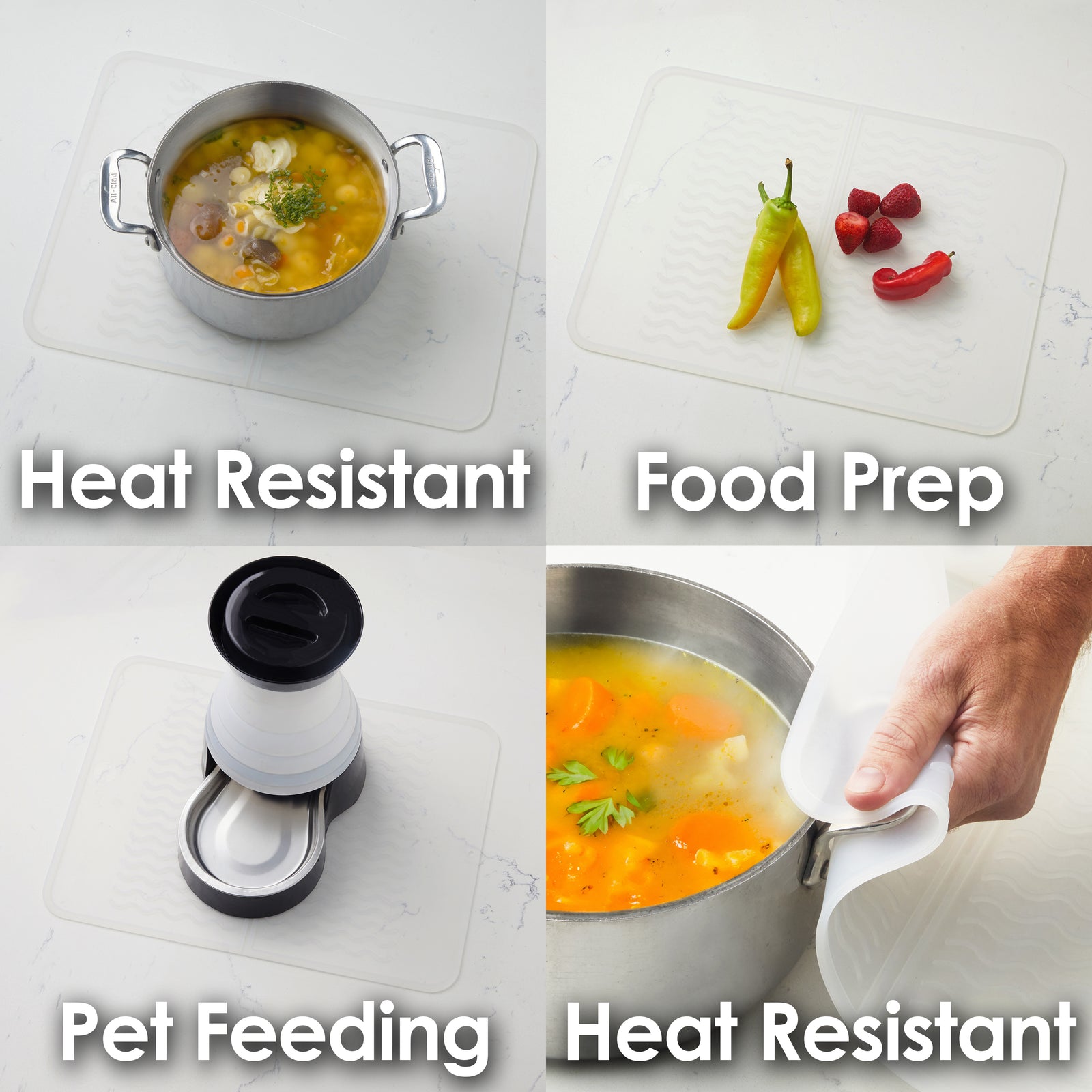 PopYum Silicone Drying Mat (12x16 in, 30x40 cm), Clear-Frosted - PopYum