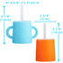 PopYum Silicone Training Cup with Straw + Lid 2-Pack for Baby, Infant and Toddler, Tumbler, Sippy, handles, 5 ounce (blue, orange) - PopYum