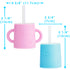 PopYum Silicone Training Cup with Straw Lid 2-Pack for Baby, Infant and Toddler, Tumbler, Sippy, handles, 5 ounce (blue, pink) - PopYum