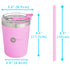PopYum 9oz Insulated Stainless Steel Kids’ Cups with Lid and Straw, 2-Pack, Purple & Pink, stackable, sippy, baby, child, toddler, tumbler - PopYum