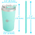 PopYum 13oz Insulated Stainless Steel Kids’ Cups with Lid and Straw, 2-Pack, Blue & Green, stackable, sippy, baby, child, toddler, tumbler - PopYum